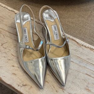 Jimmy Choo Metallic Silver Heels